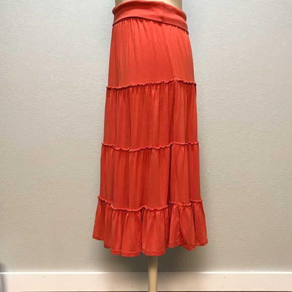 Boho Tiered Ruffle Knit Skirt - Picture 2 of 8